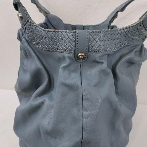 💥FINAL PRICE💥 Allison Scott Blue-Gray Pleated Leather Shoulder Bag - Picture 6 of 16